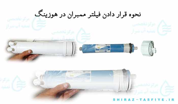 نحوه قرار دادن فیلتر ممبران درون هوزینگ دستگاه تصفیه آب خانگی